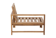 Newport Teak Outdoor Left Arm Chair. Sunbrella Cushion