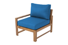 Newport Teak Outdoor Left Arm Chair. Sunbrella Cushion