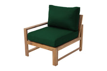 Newport Teak Outdoor Left Arm Chair. Sunbrella Cushion