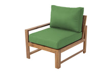 Newport Teak Outdoor Left Arm Chair. Sunbrella Cushion