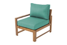 Newport Teak Outdoor Left Arm Chair. Sunbrella Cushion