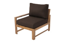 Newport Teak Outdoor Left Arm Chair. Sunbrella Cushion