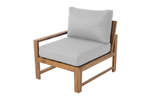 Newport Teak Outdoor Left Arm Chair. Sunbrella Cushion