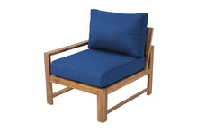 Newport Teak Outdoor Left Arm Chair. Sunbrella Cushion