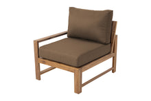 Newport Teak Outdoor Left Arm Chair. Sunbrella Cushion