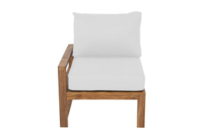 Newport Teak Outdoor Left Arm Chair. Sunbrella Cushion