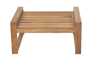 Newport Outdoor Teak Ottoman. Sunbrella Cushion.