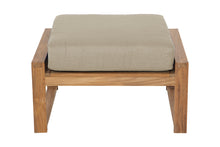 Newport Outdoor Teak Ottoman. Sunbrella Cushion.