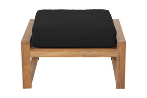 Newport Outdoor Teak Ottoman. Sunbrella Cushion.