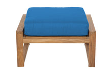 Newport Outdoor Teak Ottoman. Sunbrella Cushion.