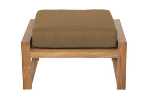 Newport Outdoor Teak Ottoman. Sunbrella Cushion.