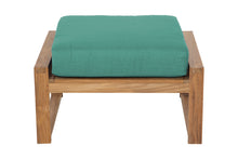 Newport Outdoor Teak Ottoman. Sunbrella Cushion.