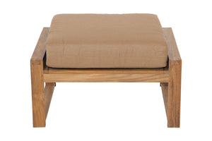 Newport Outdoor Teak Ottoman. Sunbrella Cushion.