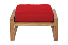 Newport Outdoor Teak Ottoman. Sunbrella Cushion.