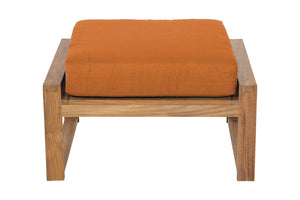 Newport Outdoor Teak Ottoman. Sunbrella Cushion.