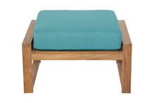 Newport Outdoor Teak Ottoman. Sunbrella Cushion.