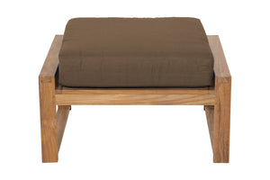 Newport Outdoor Teak Ottoman. Sunbrella Cushion.