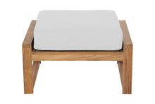 Newport Outdoor Teak Ottoman. Sunbrella Cushion.