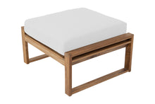 Newport Outdoor Teak Ottoman. Sunbrella Cushion.