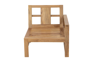 Newport Teak Outdoor Right Arm Chair. Sunbrella Cushion