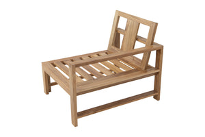 Newport Teak Outdoor Right Arm Chair. Sunbrella Cushion