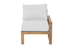 Newport Teak Outdoor Right Arm Chair. Sunbrella Cushion