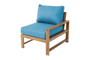 Newport Teak Outdoor Right Arm Chair. Sunbrella Cushion