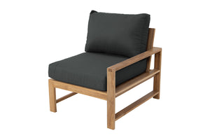 Newport Teak Outdoor Right Arm Chair. Sunbrella Cushion