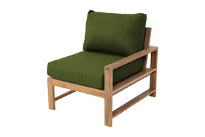 Newport Teak Outdoor Right Arm Chair. Sunbrella Cushion