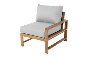 Newport Teak Outdoor Right Arm Chair. Sunbrella Cushion