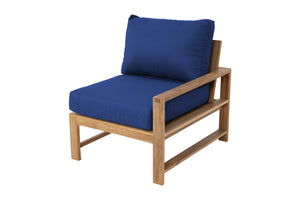 Newport Teak Outdoor Right Arm Chair. Sunbrella Cushion