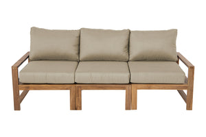 Newport Teak Outdoor Sofa. Sunbrella Cushion.