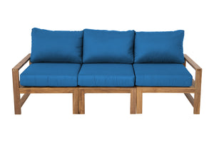 Newport Teak Outdoor Sofa. Sunbrella Cushion.