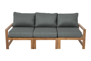 Newport Teak Outdoor Sofa. Sunbrella Cushion.