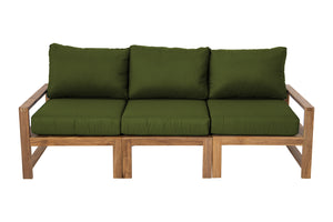 Newport Teak Outdoor Sofa. Sunbrella Cushion.