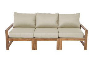 Newport Teak Outdoor Sofa. Sunbrella Cushion.