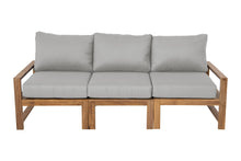 Newport Teak Outdoor Sofa. Sunbrella Cushion.