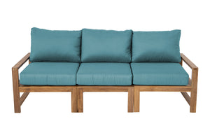 Newport Teak Outdoor Sofa. Sunbrella Cushion.