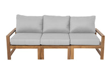 Newport Teak Outdoor Sofa. Sunbrella Cushion.