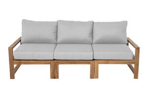 Newport Teak Outdoor Sofa. Sunbrella Cushion.