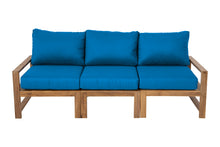 Newport Teak Outdoor Sofa. Sunbrella Cushion.