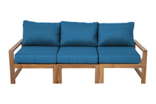 Newport Teak Outdoor Sofa. Sunbrella Cushion.