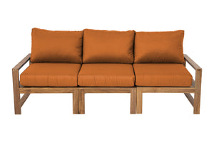 Newport Teak Outdoor Sofa. Sunbrella Cushion.