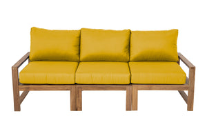 Newport Teak Outdoor Sofa. Sunbrella Cushion.