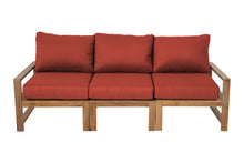 Newport Teak Outdoor Sofa. Sunbrella Cushion.