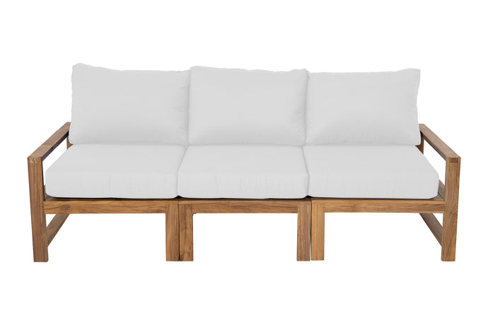 Newport Teak Outdoor Sofa. Sunbrella Cushion.