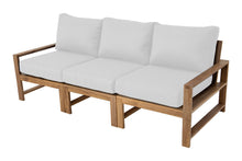 Newport Teak Outdoor Sofa. Sunbrella Cushion.