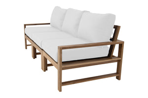 Newport Teak Outdoor Sofa. Sunbrella Cushion.