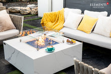 Elementi Plus OFP103BW Bianco Marble Porcelain Outdoor Fire Table