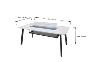 Elementi Plus OFP301BW Oslo Marble Porcelain Dining Table